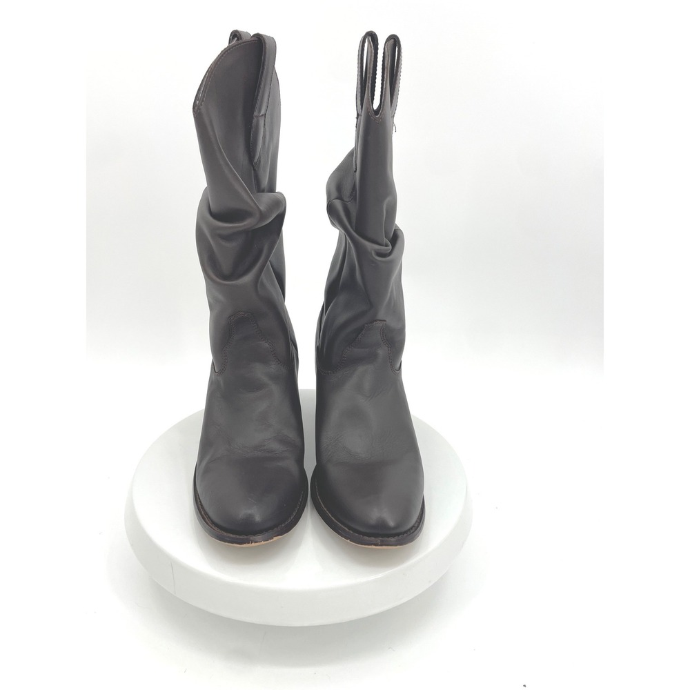 Nine West Marmaladx5 Boots Womens 8.5 M Brown Leather Slouchy Western Boho Chic